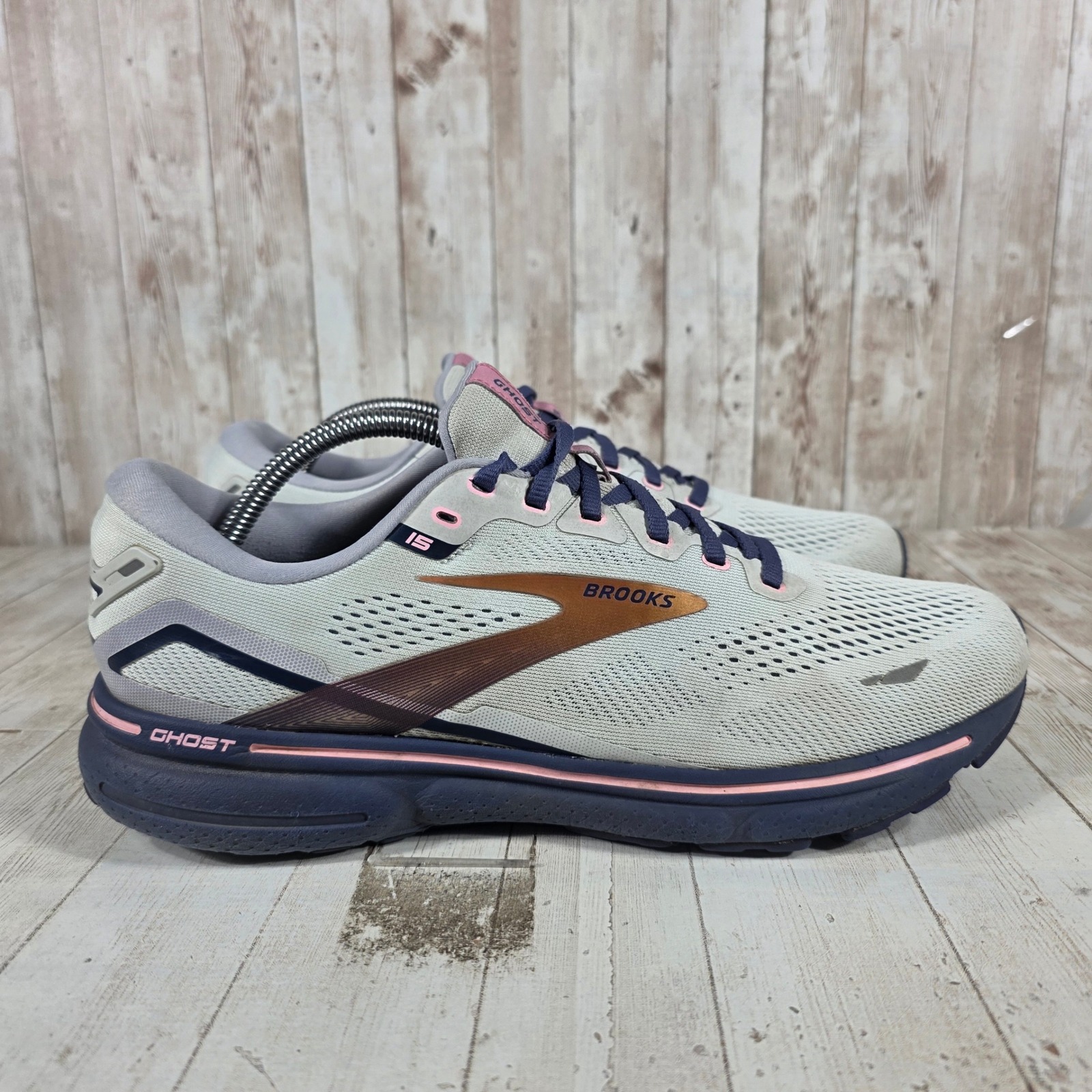 Brooks Ghost 15 Womens Running Shoes Oyster Pink Alloy 1203801b492 Size 12 B
